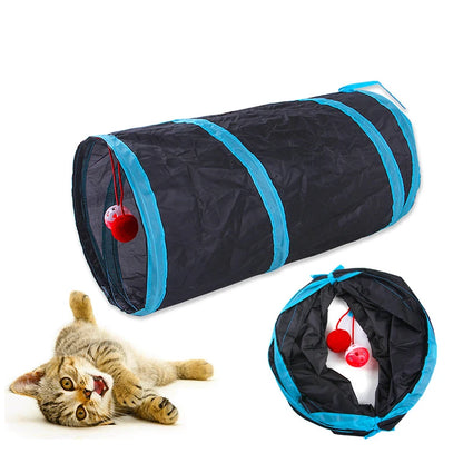 🐱 Foldable Interactive Cat Play Tunnel with Crinkle Sound