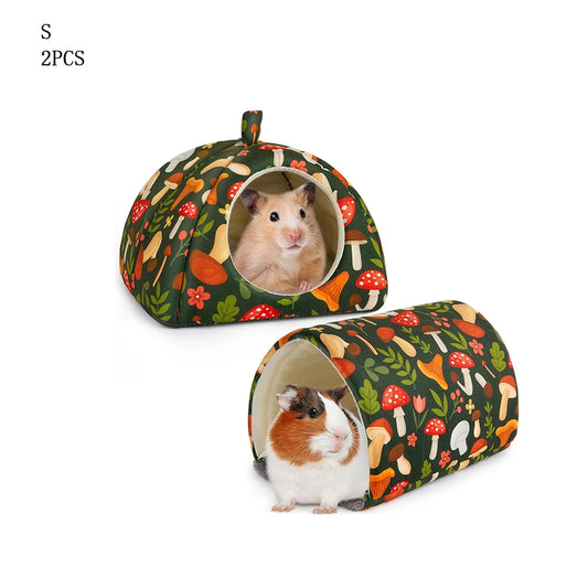 🐹 Washable Guinea Pig Hideout & Tunnel Set – 2 Pack for Guinea Pigs & Rabbits