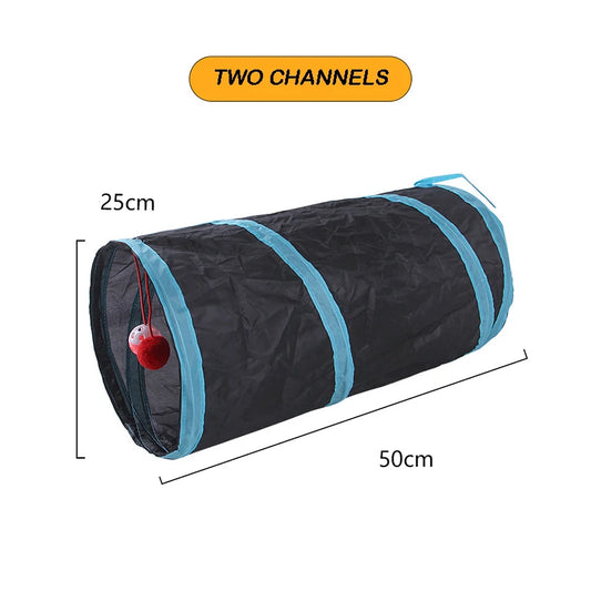 🐱 Foldable Interactive Cat Play Tunnel with Crinkle Sound