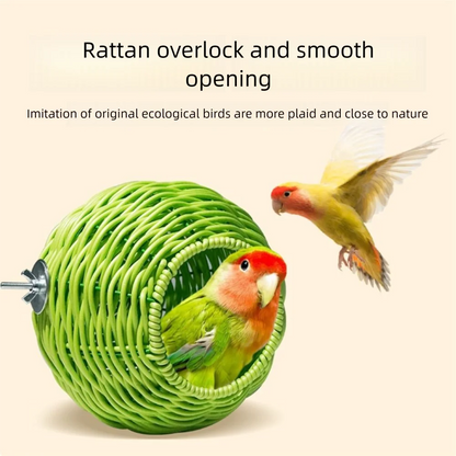 🐦 Handwoven Hanging Bird Nest with Breathable Spherical Design