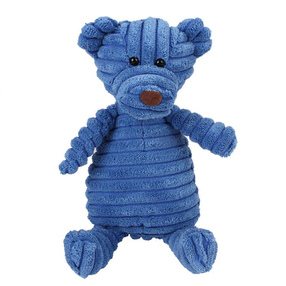 🐾 Corduroy Plush Squeaky Animal Dog Toy for Large Dogs