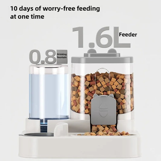🐾 Automatic Cat & Dog Feeder with Spill-Proof Bowl & Water Dispenser.