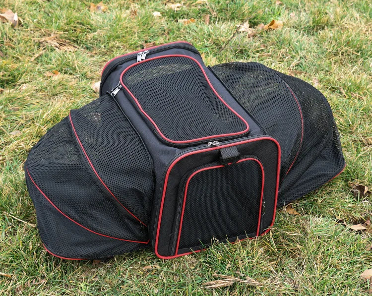 🎒 Expandable Foldable Pet Carrier Bag with Breathable Mesh for Small Dogs & Cats