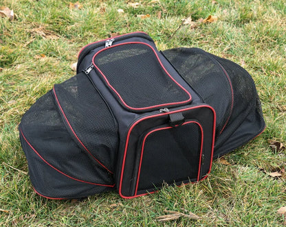 🎒 Expandable Foldable Pet Carrier Bag with Breathable Mesh for Small Dogs & Cats