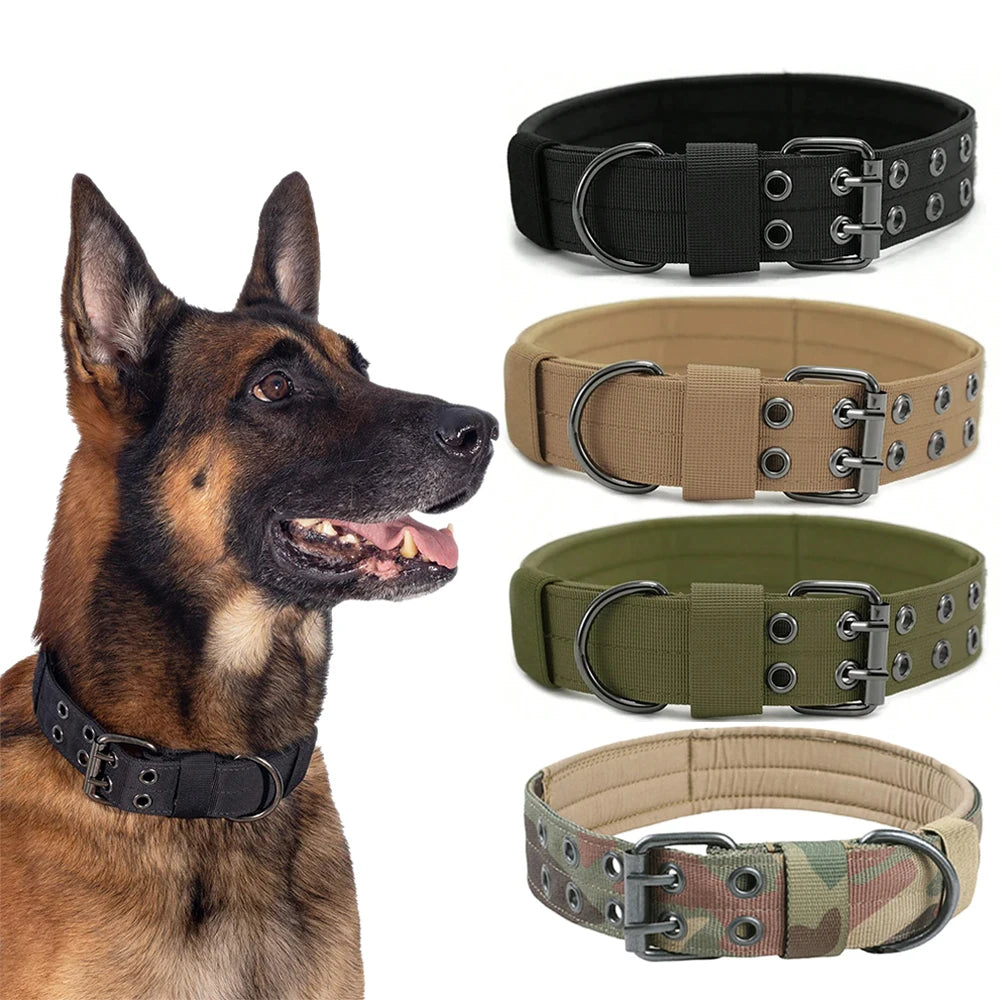 🐾 Durable Nylon Tactical Dog Collar for Medium & Large Dogs – Training, Walking & Working