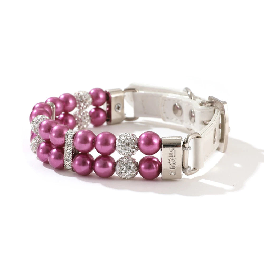 🐾Elegant Pearl & Rhinestone Pet Collar for Dogs & Cats