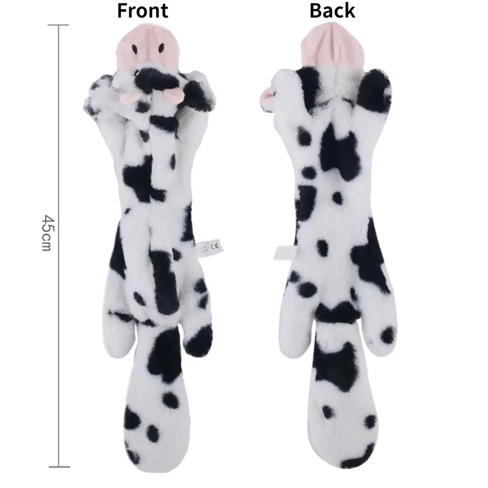 🐾 Funny Stuffingless Plush Squeaky Dog Toy with Crinkle Sound