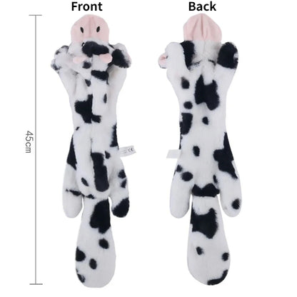 🐾 Funny Stuffingless Plush Squeaky Dog Toy with Crinkle Sound