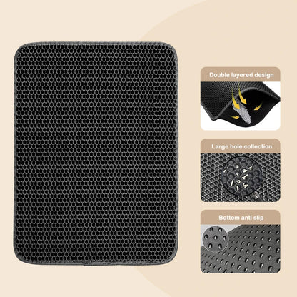 🐱 Double-Layer Waterproof Cat Litter Trapping Mat with Non-Slip Bottom
