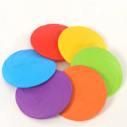 🐾 Multicolor Silicone Flying Disc Chew Toy for Dogs & Puppies