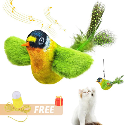 🐱 Realistic Bird Sound Interactive Catnip Plush Toy for Cats & Kittens