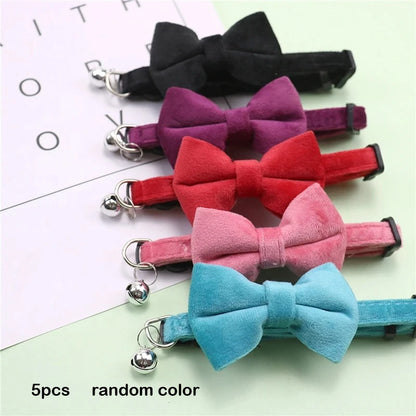 🐱 Cute Adjustable Cat Collar with Bow & Bell