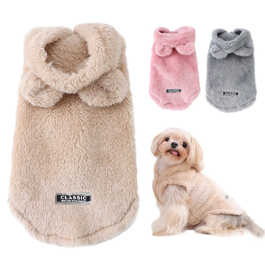 🧵 Warm Fleece Pet Hoodie Sweater for Small & Medium Dogs & Cats