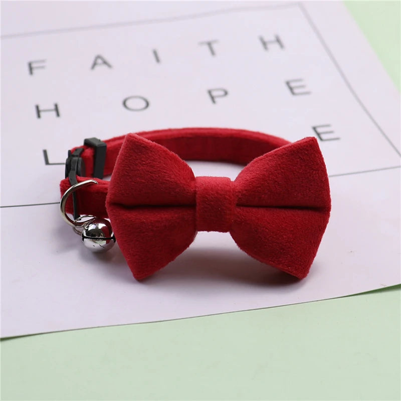 🐱 Cute Adjustable Cat Collar with Bow & Bell