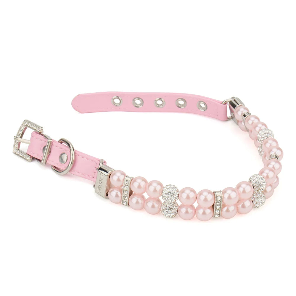 🐾Elegant Pearl & Rhinestone Pet Collar for Dogs & Cats
