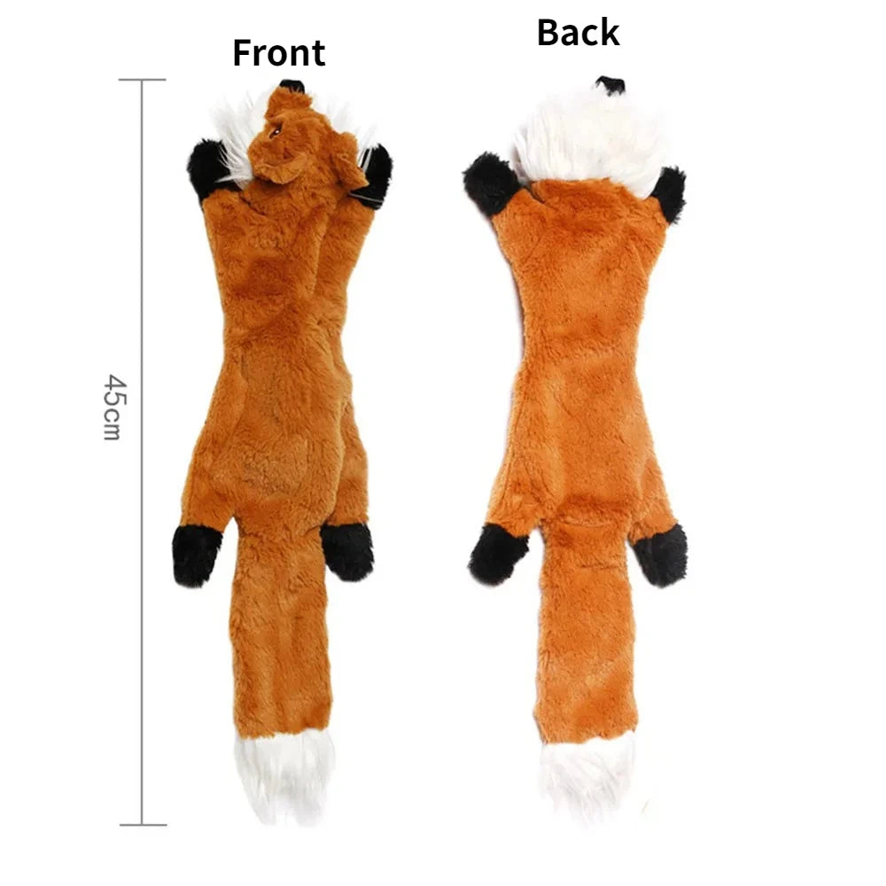 🐾 Funny Stuffingless Plush Squeaky Dog Toy with Crinkle Sound