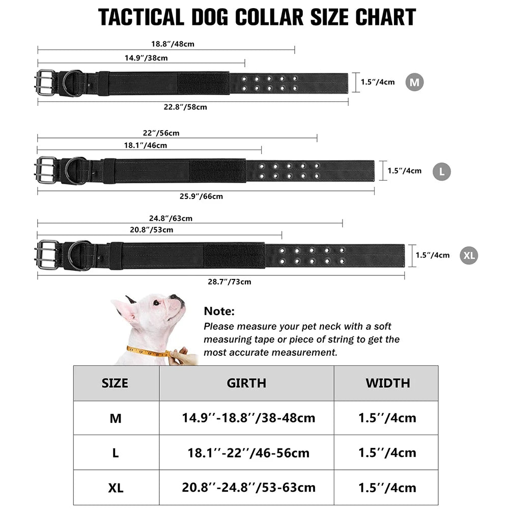 🐾 Durable Nylon Tactical Dog Collar for Medium & Large Dogs – Training, Walking & Working