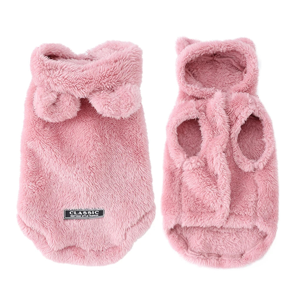 🧵 Warm Fleece Pet Hoodie Sweater for Small & Medium Dogs & Cats