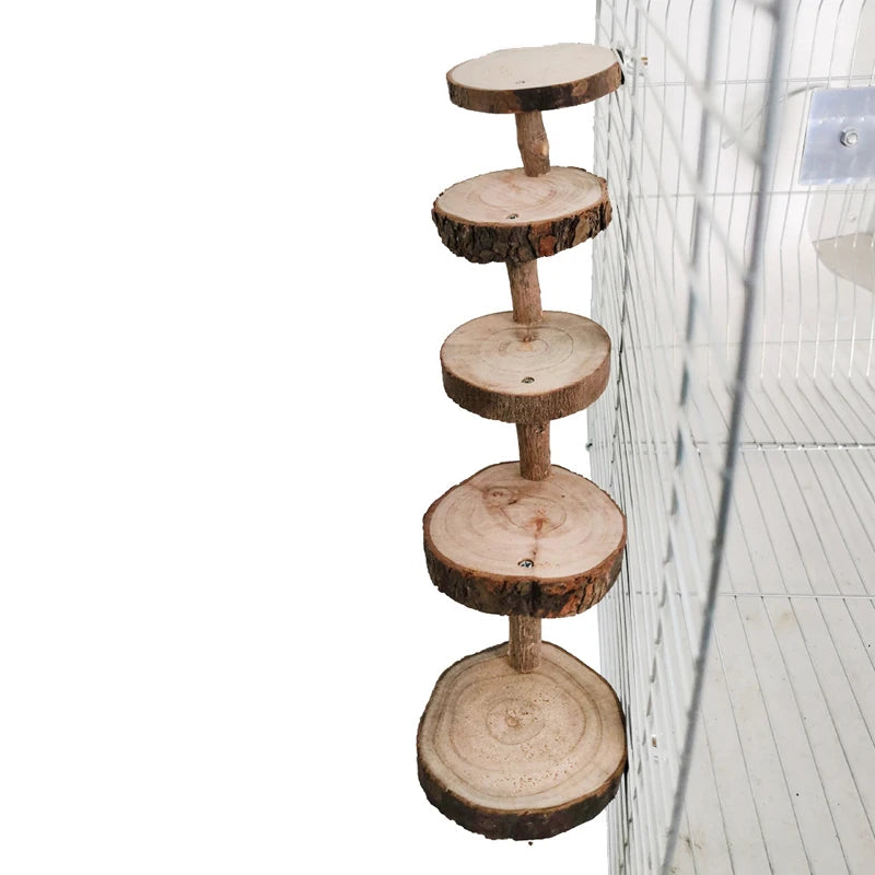 🐹 3/5-Step Wooden Climbing Ladder for Hamsters & Small Pets