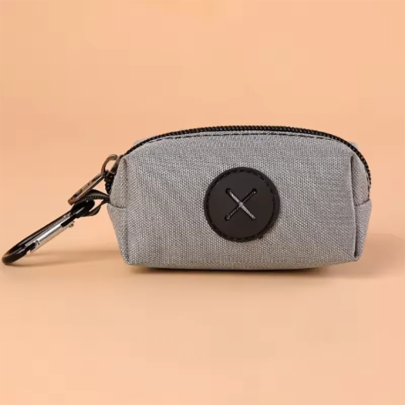 🐾 Canvas Dog Waste Bag Holder with Carabiner Clip