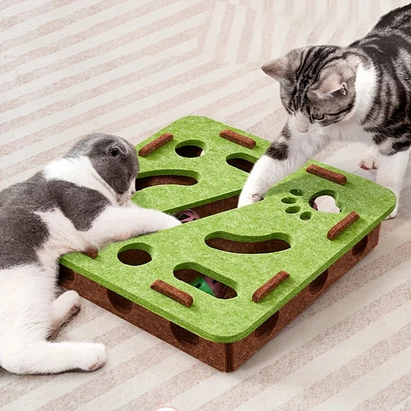 🐱 Interactive Cat Puzzle Toy Box with Maze Tunnel & Bell Ball