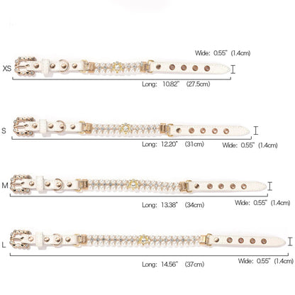 🐾 Elegant Artificial Pearl & Crystal Pet Collar Necklace for Small Dogs & Cats