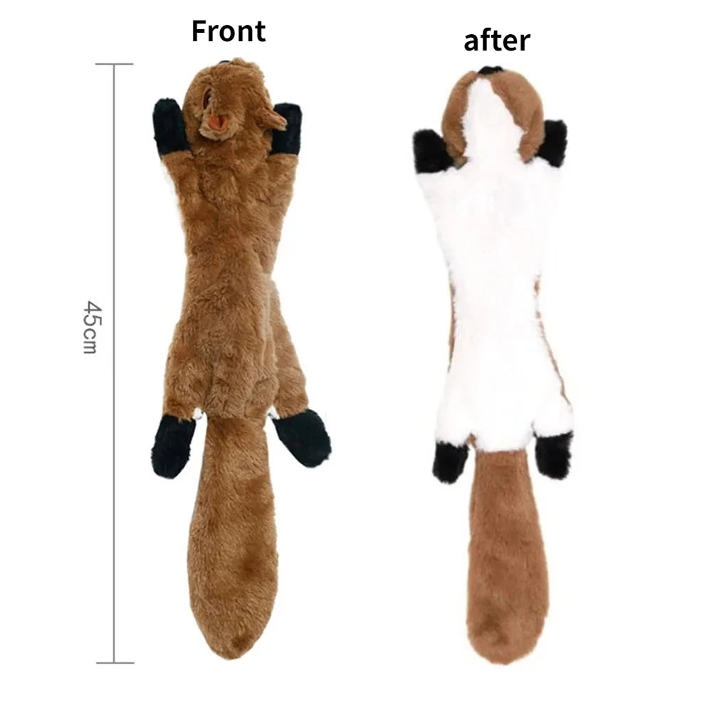 🐾 Funny Stuffingless Plush Squeaky Dog Toy with Crinkle Sound