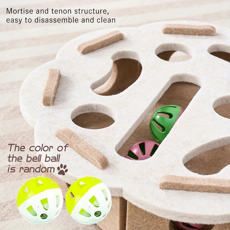 🐱 Interactive Cat Puzzle Toy Box with Maze Tunnel & Bell Ball