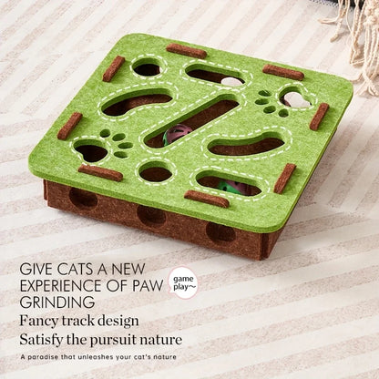 🐱 Interactive Cat Puzzle Toy Box with Maze Tunnel & Bell Ball