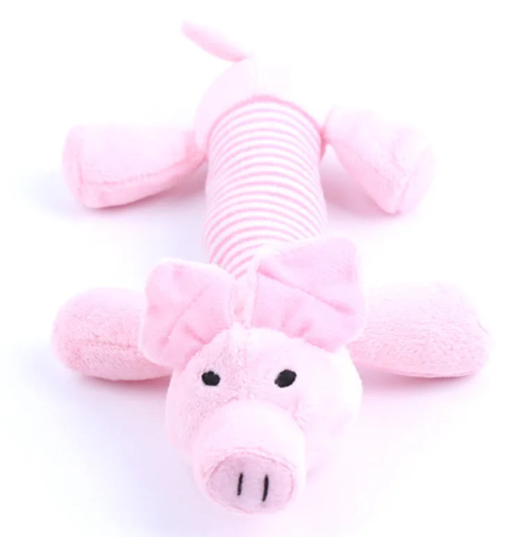 🐾 Funny Stuffingless Plush Squeaky Dog Toy with Crinkle Sound