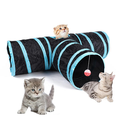 🐱 Foldable Interactive Cat Play Tunnel with Crinkle Sound