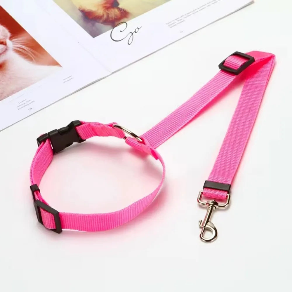 🐾 2-in-1 Adjustable Pet Car Seat Belt & Leash for Dogs