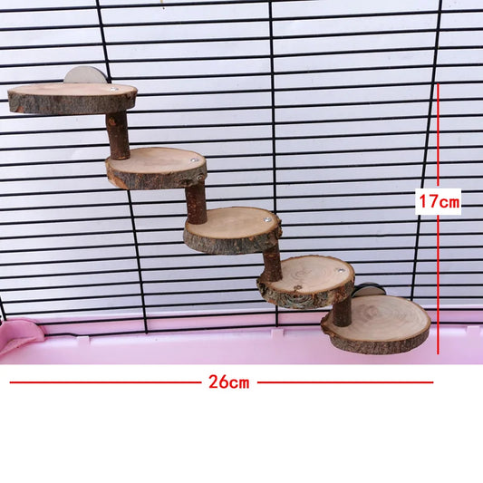 🐹 3/5-Step Wooden Climbing Ladder for Hamsters & Small Pets
