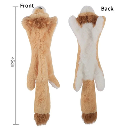🐾 Funny Stuffingless Plush Squeaky Dog Toy with Crinkle Sound