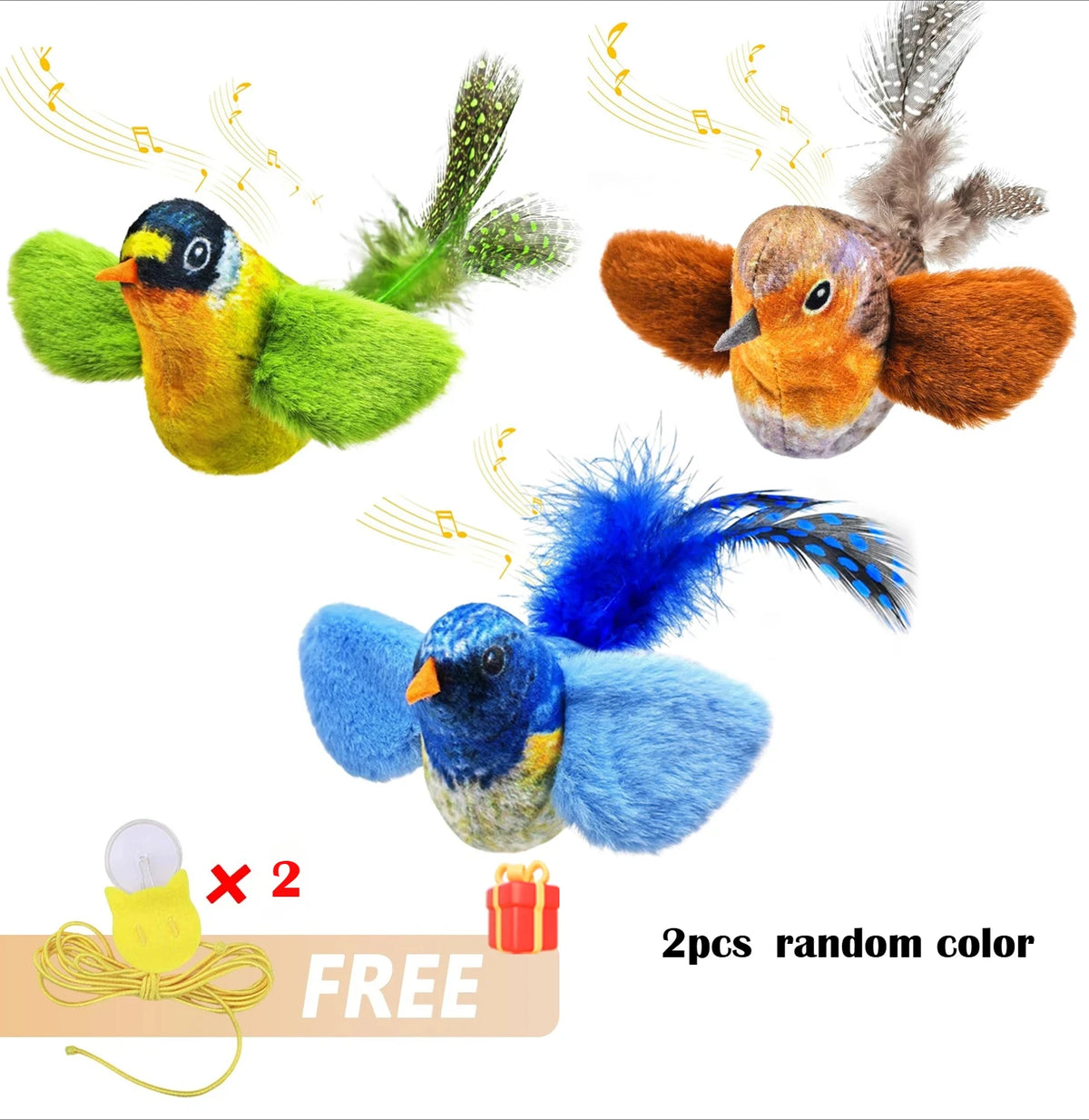🐱 Realistic Bird Sound Interactive Catnip Plush Toy for Cats & Kittens