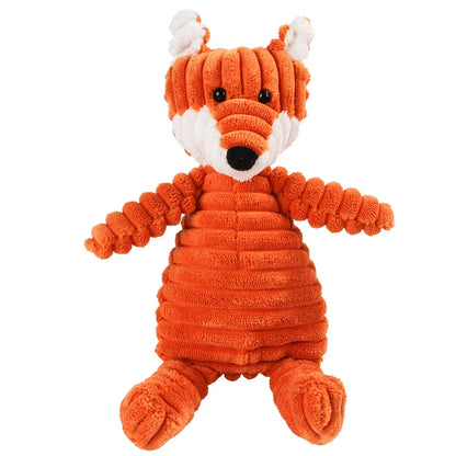🐾 Corduroy Plush Squeaky Animal Dog Toy for Large Dogs