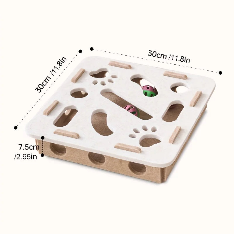 🐱 Interactive Cat Puzzle Toy Box with Maze Tunnel & Bell Ball