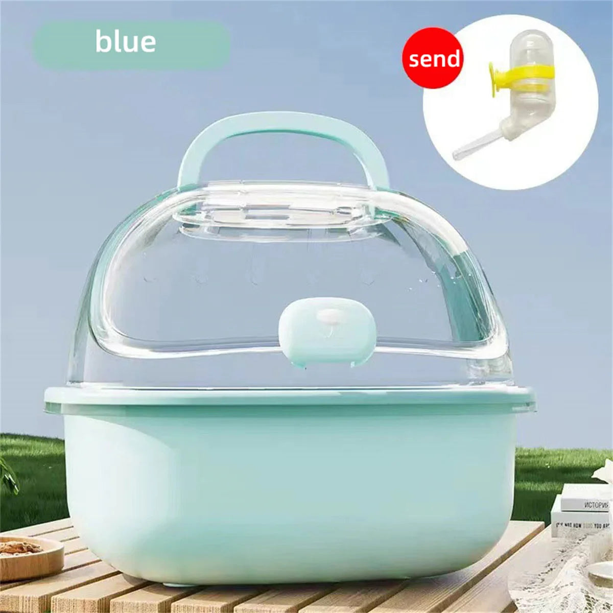 🐹 Transparent Portable Hamster Carrier Cage with Large Space