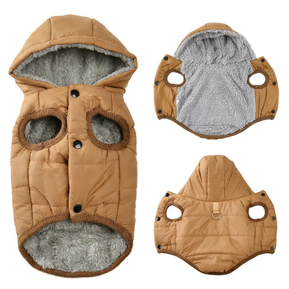 🧵 Warm Fleece Dog Hoodie with D-Ring for Small & Medium Dogs