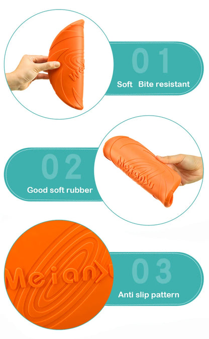 🐾 Multicolor Silicone Flying Disc Chew Toy for Dogs & Puppies