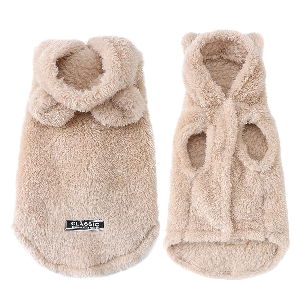 🧵 Warm Fleece Pet Hoodie Sweater for Small & Medium Dogs & Cats