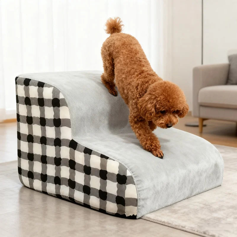🪜 2/3-Step High-Density Foam Pet Stairs with Non-Slip Cover for Older Dogs
