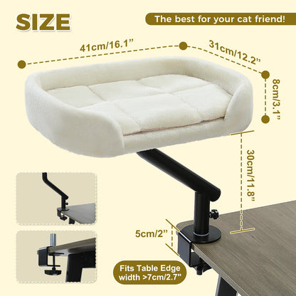 🐱 360° Rotatable Cat Desk Bed with Adjustable Hammock Basket – Soft Indoor Cat Bed