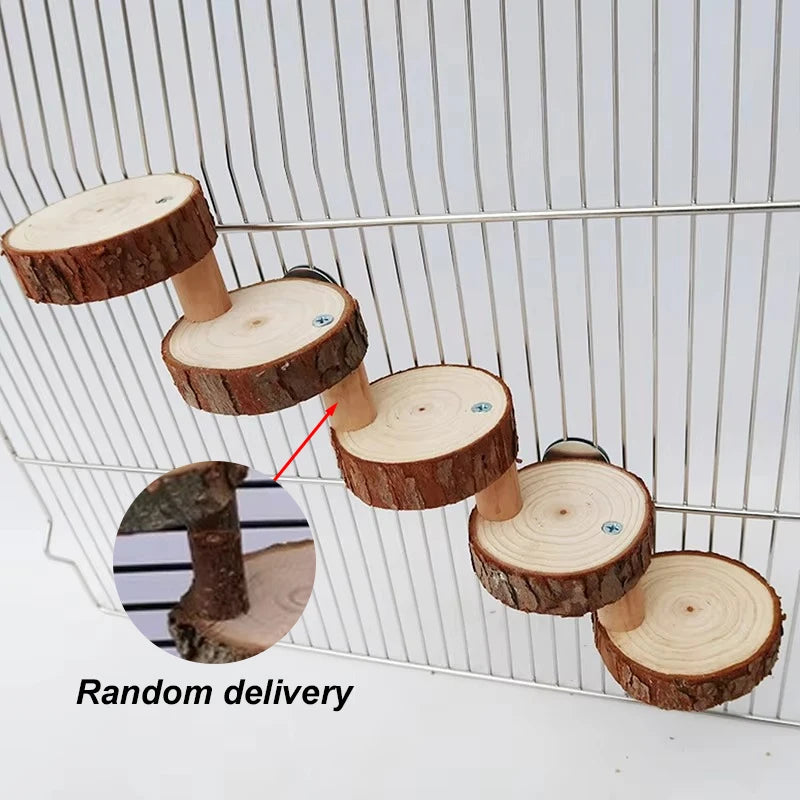 🐹 3/5-Step Wooden Climbing Ladder for Hamsters & Small Pets
