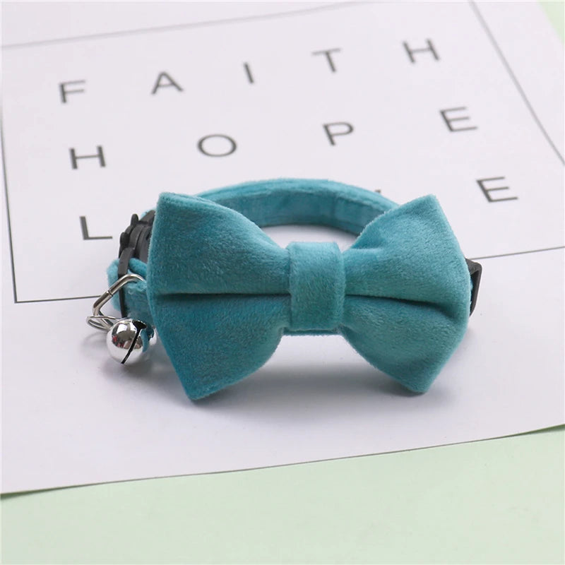 🐱 Cute Adjustable Cat Collar with Bow & Bell