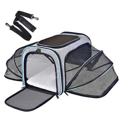 🎒 Expandable Foldable Pet Carrier Bag with Breathable Mesh for Small Dogs & Cats