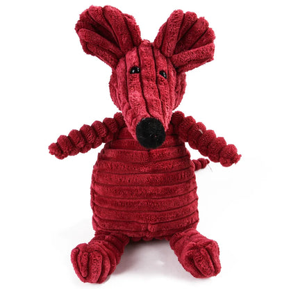 🐾 Corduroy Plush Squeaky Animal Dog Toy for Large Dogs