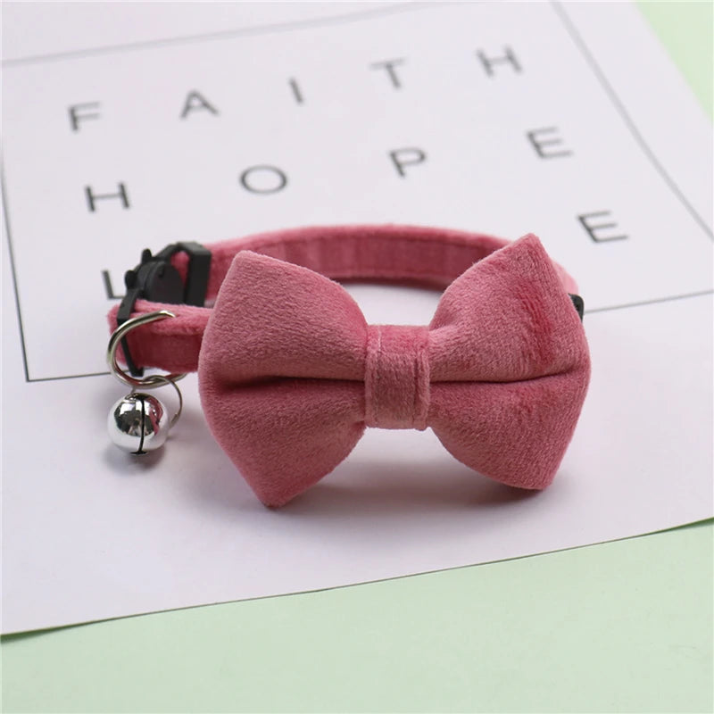 🐱 Cute Adjustable Cat Collar with Bow & Bell