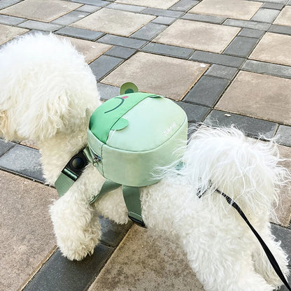 🐾 Cute Animal Dog Harness Backpack with Saddle Bags for Small Dogs