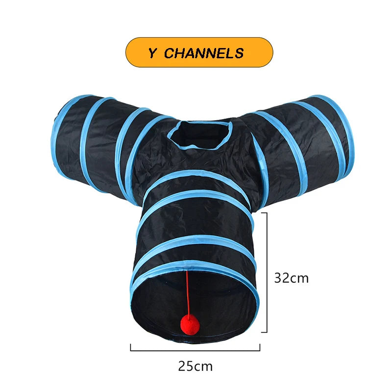 🐱 Foldable Interactive Cat Play Tunnel with Crinkle Sound